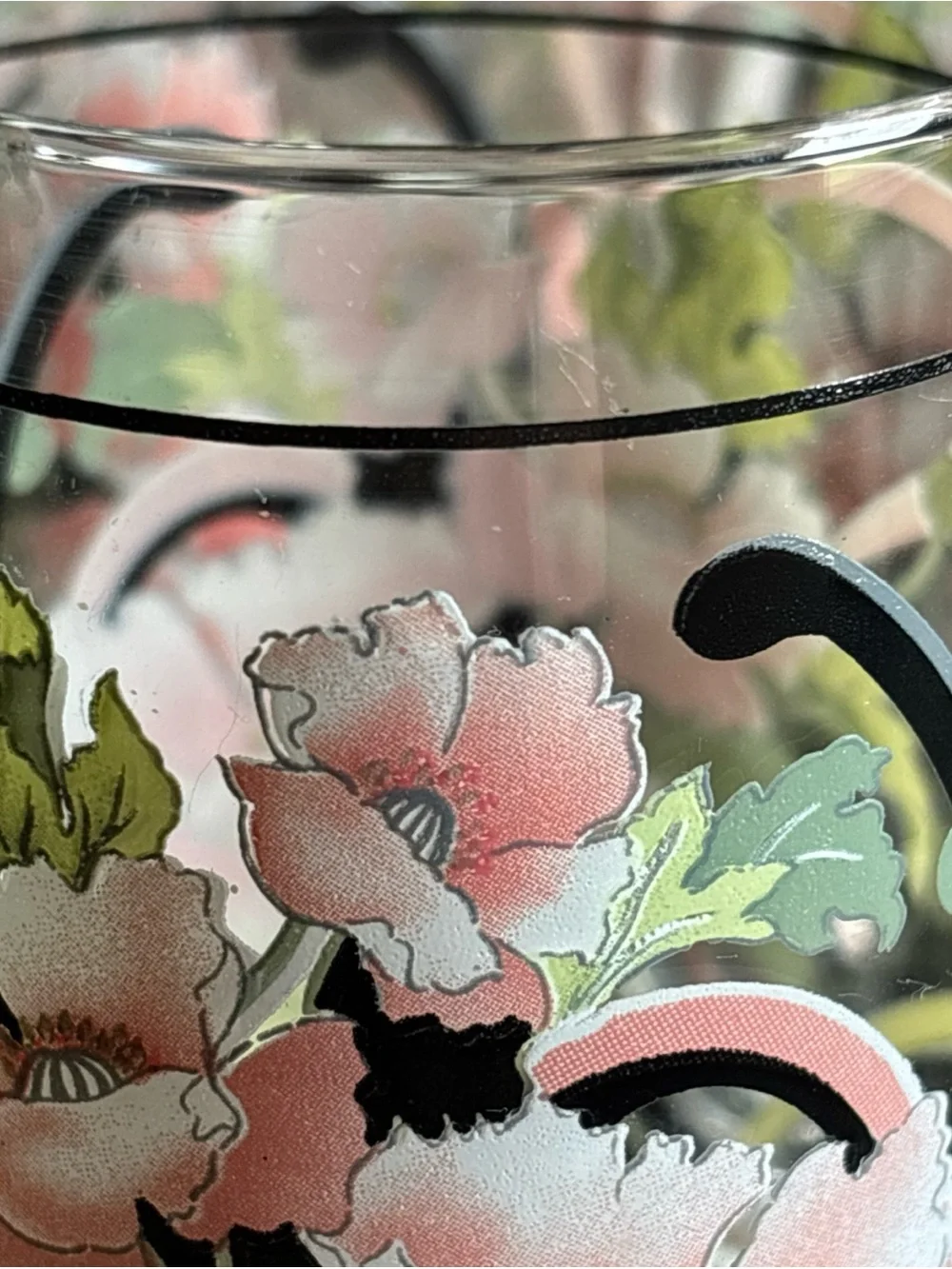 Vintage Sango Jolie floral tumbler glasses set of 8 13oz & 10oz MINT